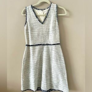 Fringe Boucle Flare Dress